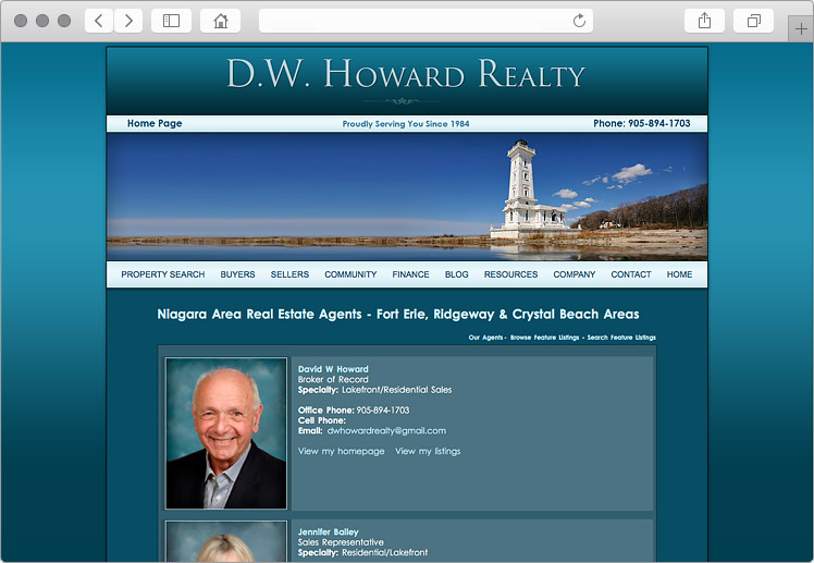 Ridgeway Ontario Real Estate Website - IMCD's Agent Roster Tool