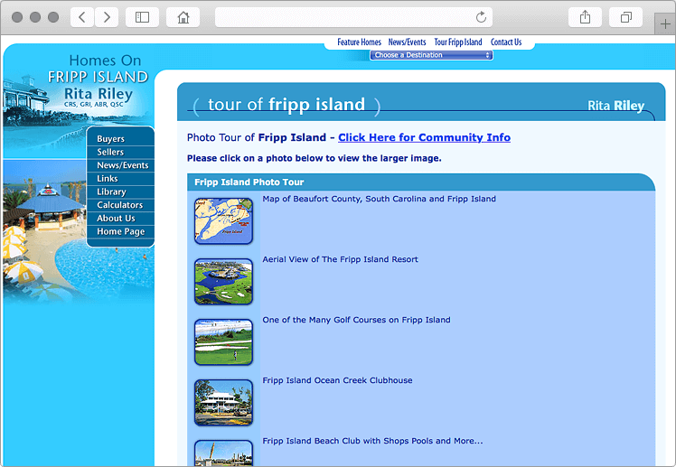 Fripp Island South Carolina Real Estate Web Design Custom Photo Tour