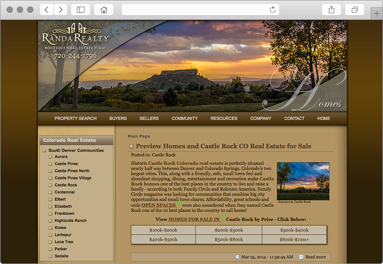 Castle Rock Colorado Real Estate Web Design - Community CMS Tool Castle Rock Colorado Real Estate Web Design - Community CMS Tool