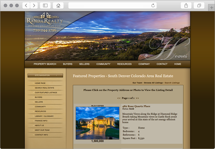 Castle Rock Colorado Real Estate Website Featured Listing Tool Castle Rock Colorado Real Estate Website Featured Listing Tool