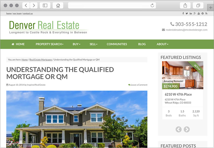 Denver Real Estate Brokerage Website Design with Blog