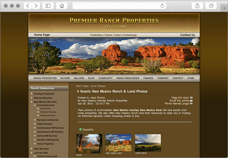 New Mexico Ranches Web Design - Ranch Resources CMS Tool New Mexico Ranches Web Design - Ranch Resources CMS Tool