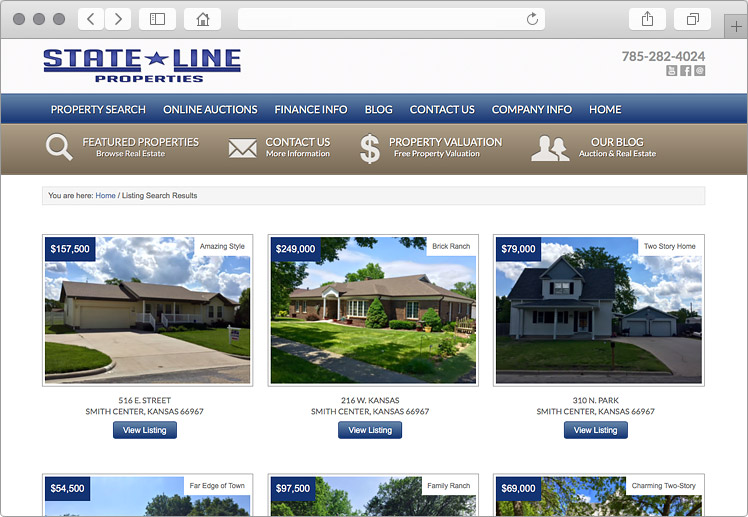 Kansas Real Estate for Sale and for Auction Website Property Listings