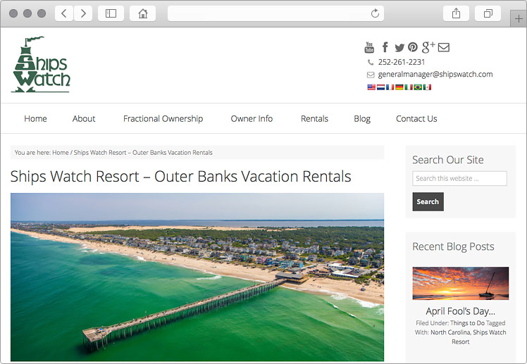 Outer Banks North Carolina Resort Real Estate Website Association Info Section