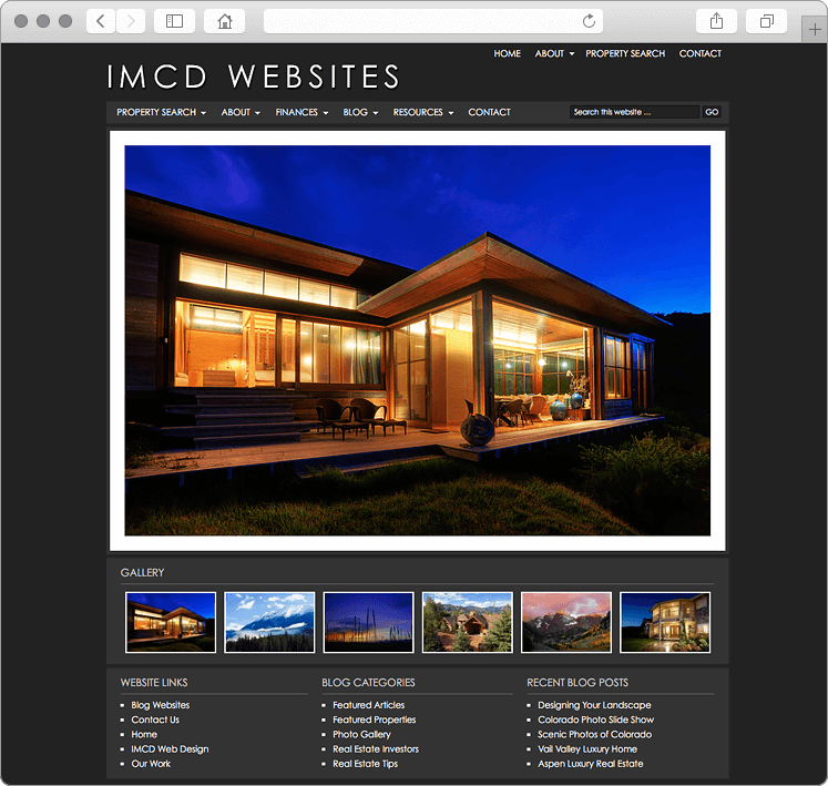 Gallery Style WordPress Real Estate Web Design