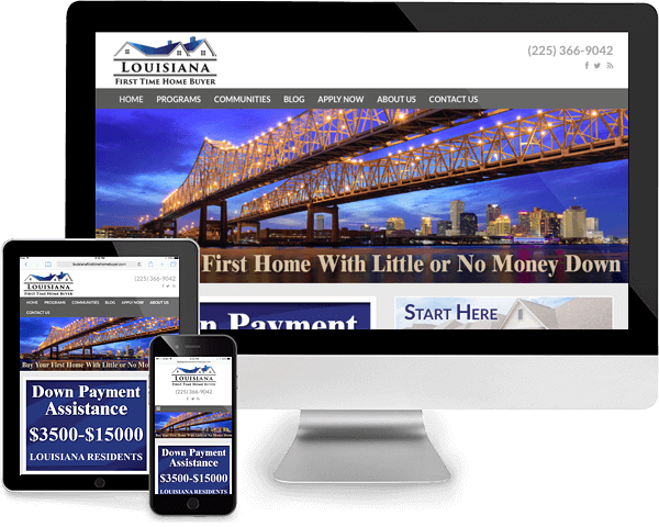 Responsive Louisiana First Time Home Buyer Website Design