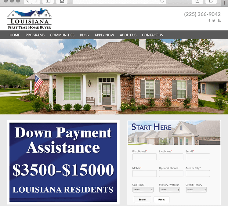 Louisiana First Time Home Buyer Website Design