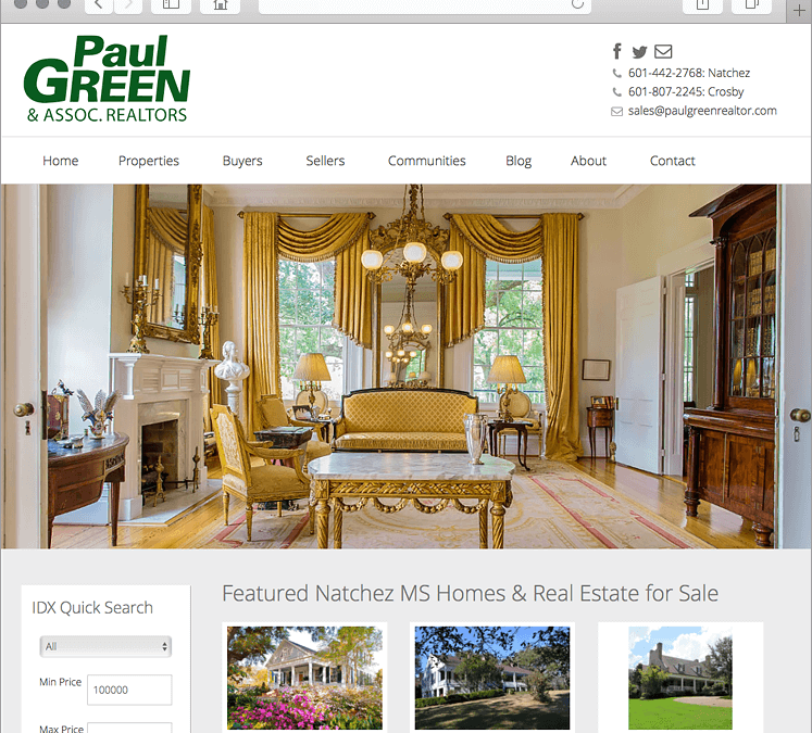 Natchez Mississippi Real Estate Company Website Design