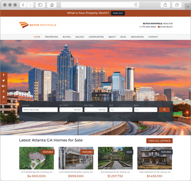 Custom Mobile Responsive Atlanta Real Estate Web Design