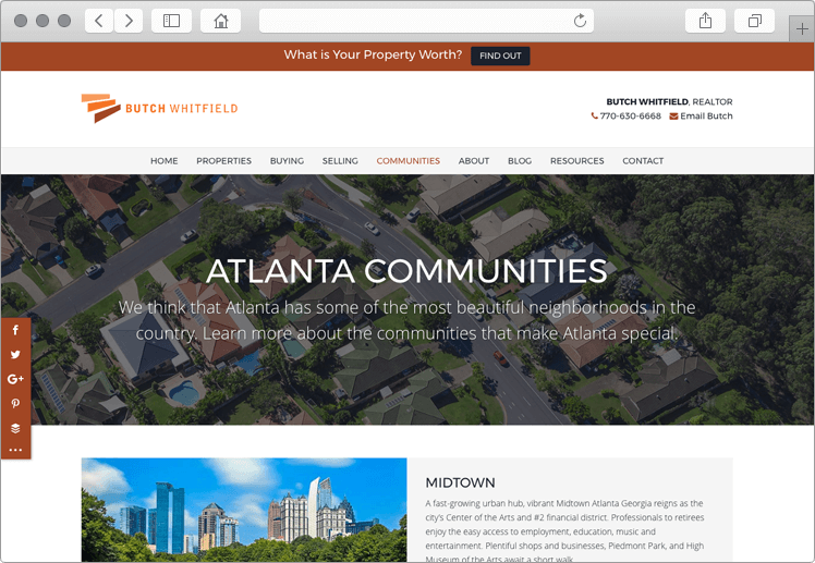 Atlanta Georgia Real Estate Web Design - Custom Community pages