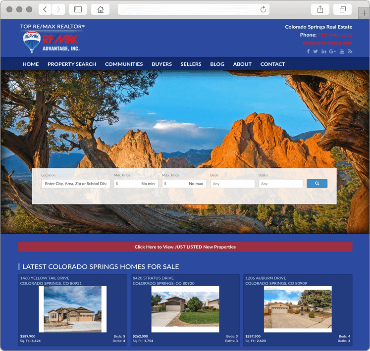 Responsive Colorado Springs Real Estate Web Design