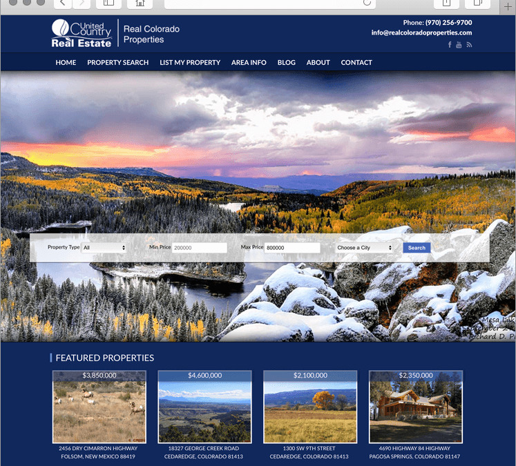 Mobile Responsive Western Colorado Real Estate Website