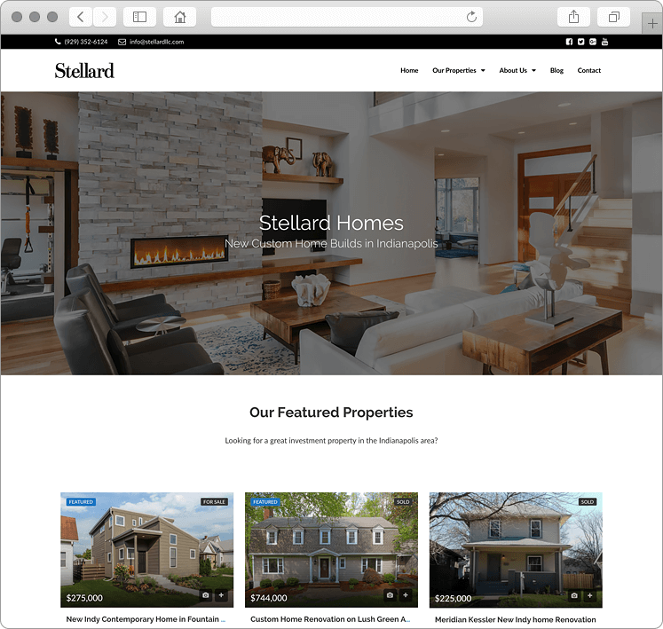 Custom Indiana Home Builder Website Design