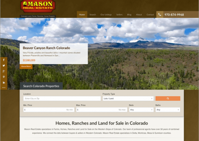 Colorado Ranches Homes & Land Custom Website Design