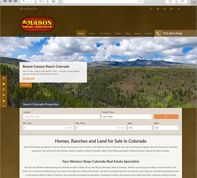 Colorado Ranches Homes & Land Custom Website Design