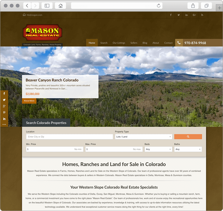 Custom Colorado Ranches Homes & Land Website Design Custom Colorado Ranches Homes & Land Website Design