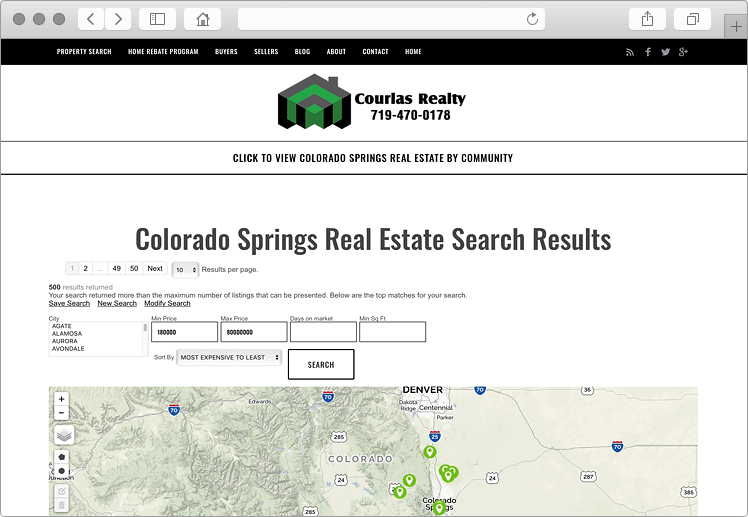 Colorado Springs Real Estate Website with Custom IDX Integration Colorado Springs Real Estate Website with Custom IDX Integration