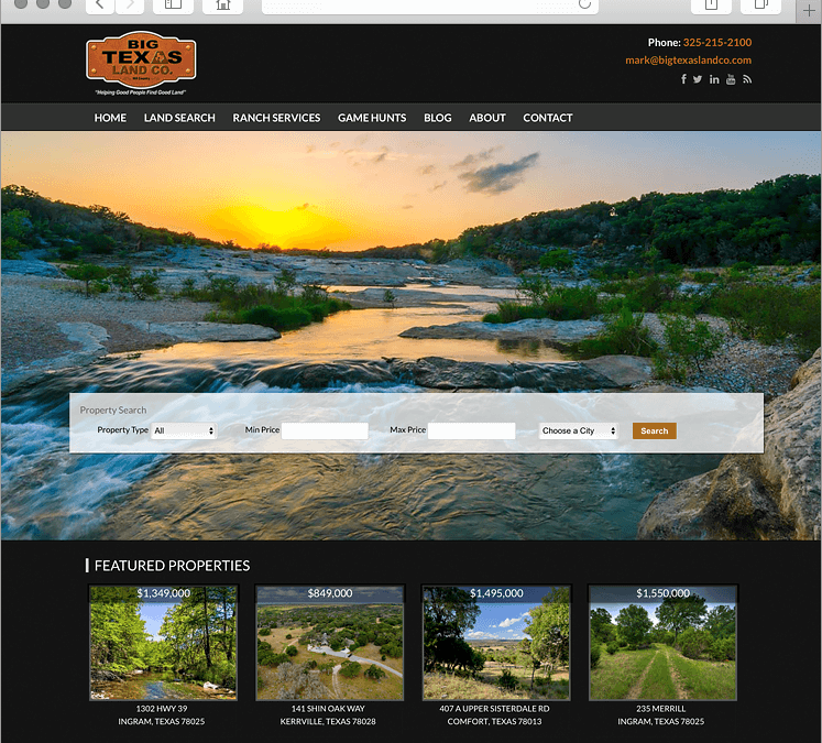 Texas Ranch and Land Web Design