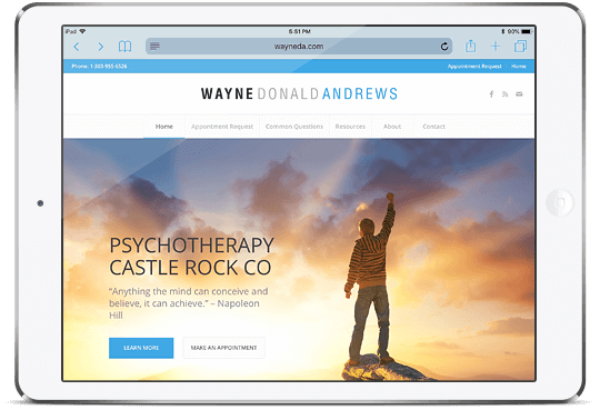 Colorado Psychotherapist Custom Web Site Design