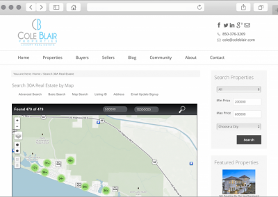 30A Florida Real Estate Web Design IDX Map Search