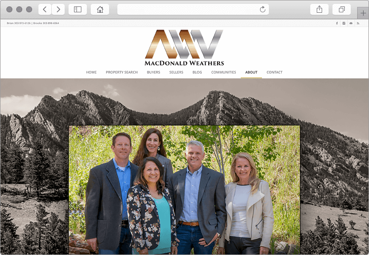 Custom Boulder Real Estate Web Design About Team Page