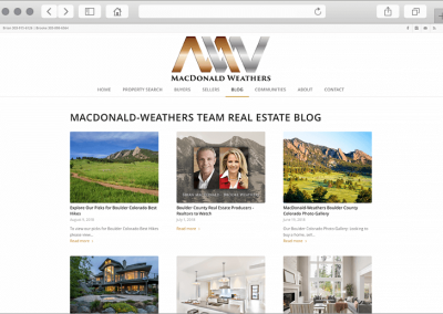 Custom Boulder Real Estate Website Design Blog Section