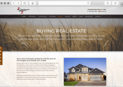 Custom Page Designs for Colorado Ranch and Land Website