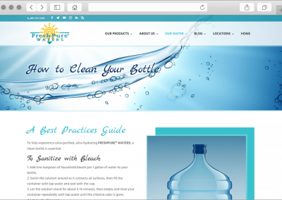 FreshPure Waters How to Clean Bottle Page