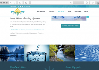 FreshPure Water Quality Reports Page