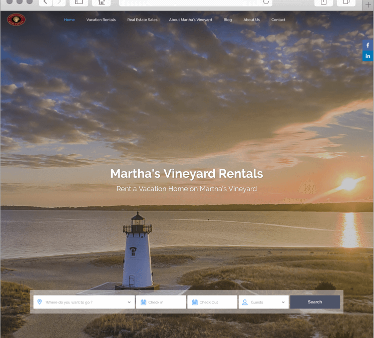 Martha’s Vineyard Vacation Home Rental Custom Website Design