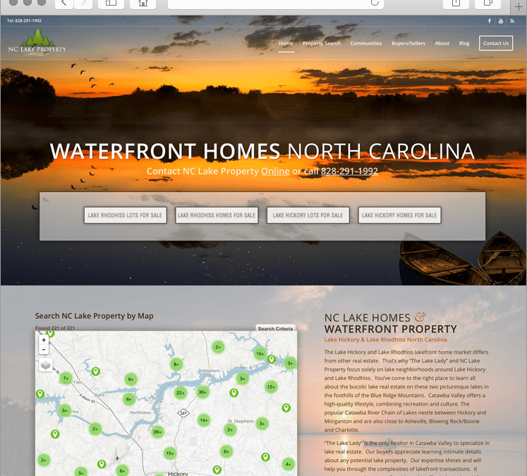 North Carolina Lake Property Custom Website Design