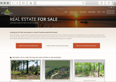 NC Lake Real Estate Search Options Page