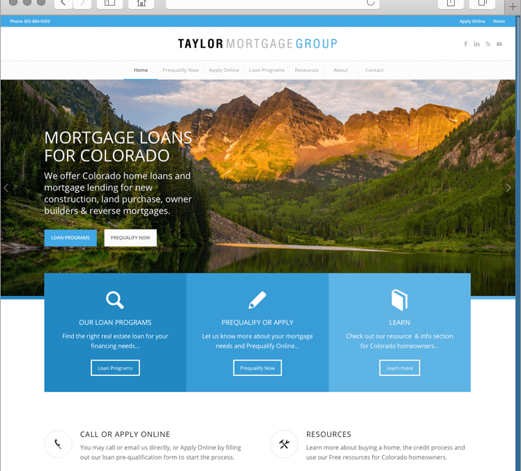 Colorado Mortgage Company Custom Website Design