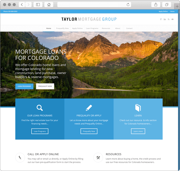 Colorado Mortgage Company Custom Website Design