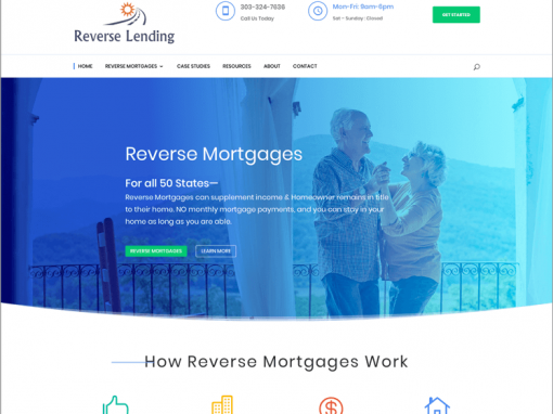 Reverse Mortgage Company Custom Web Design