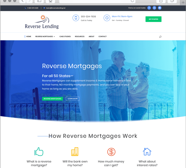 Reverse Mortgage Company Custom Web Design