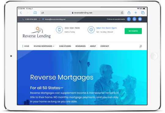 Reverse Mortgage Company Mobile Responsive Web Design