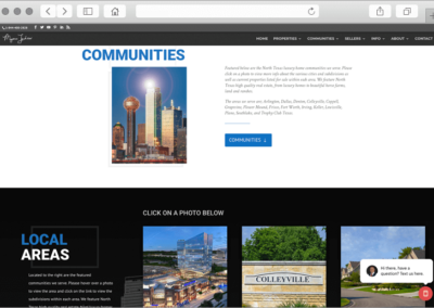 Texas Custom Real Estate Website Community Page