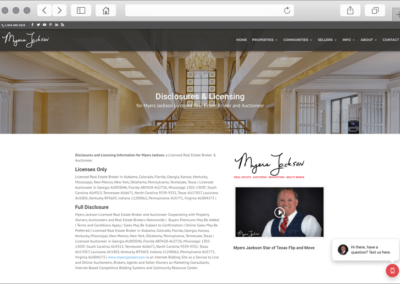 Texas Real Estate Website Custom Disclosures Licensing Page