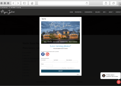 Texas Real Estate Website Custom Lead Registration Branding