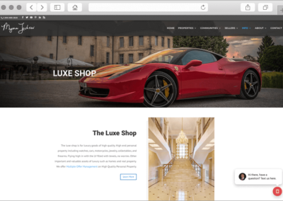 Texas Real Estate Website Custom Luxe Shop Page