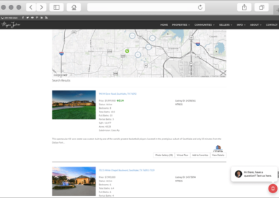 Texas Real Estate Website IDX Search Results Page