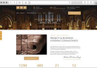 Arcturus Ventures Group About Us Page Design