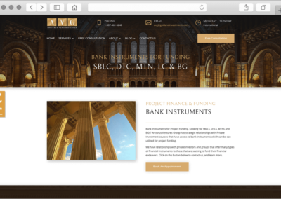 Arcturus Ventures Group Bank Instruments Page Design