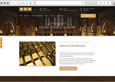 Arcturus Ventures Group Gold Bullion Commodities Page Design