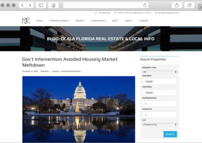 Florida Real Estate Agent Blog Page Design