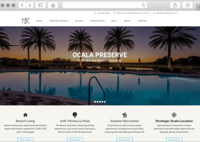 Ocala Florida Real Estate Community Detail Page Custom Web Design
