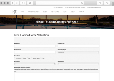Ocala Florida Real Estate Valuation Web Page Design