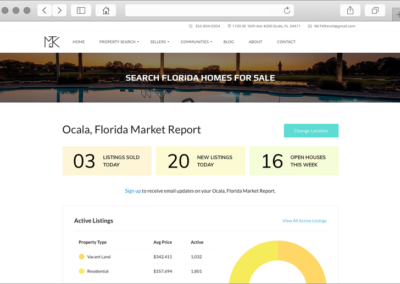 Ocala Florida Real Estate Market Web Page Design