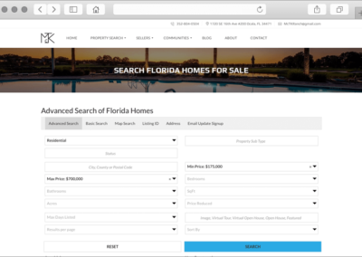 Ocala Florida Real Estate Search Page Design